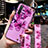 Handyhülle Silikon Hülle Gummi Schutzhülle Blumen S02 für Realme XT Violett