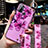 Handyhülle Silikon Hülle Gummi Schutzhülle Flexible Blumen für Oppo A33 Violett