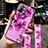 Handyhülle Silikon Hülle Gummi Schutzhülle Flexible Blumen für Oppo A53 Violett