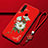 Handyhülle Silikon Hülle Gummi Schutzhülle Flexible Blumen für Oppo A8 Rot