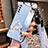 Handyhülle Silikon Hülle Gummi Schutzhülle Flexible Blumen S01 für Huawei Nova 7 5G Hellblau