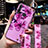 Handyhülle Silikon Hülle Gummi Schutzhülle Flexible Blumen S01 für Huawei P20 Lite (2019) Violett