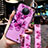 Handyhülle Silikon Hülle Gummi Schutzhülle Flexible Blumen S01 für Oppo Ace2 Violett