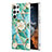 Handyhülle Silikon Hülle Gummi Schutzhülle Flexible Blumen S01 für Samsung Galaxy S21 Ultra 5G Grün