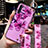 Handyhülle Silikon Hülle Gummi Schutzhülle Flexible Blumen S02 für Oppo A91 Violett