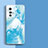 Handyhülle Silikon Hülle Gummi Schutzhülle Flexible Modisch Muster für Vivo X70 5G Blau