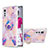 Handyhülle Silikon Hülle Gummi Schutzhülle Flexible Modisch Muster mit Fingerring Ständer Y01B für LG Velvet 5G Helles Lila