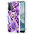 Handyhülle Silikon Hülle Gummi Schutzhülle Flexible Modisch Muster mit Fingerring Ständer Y01B für Oppo A54 5G