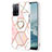 Handyhülle Silikon Hülle Gummi Schutzhülle Flexible Modisch Muster mit Fingerring Ständer Y01B für Oppo A55 5G Rosa