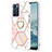 Handyhülle Silikon Hülle Gummi Schutzhülle Flexible Modisch Muster mit Fingerring Ständer Y01B für Oppo Reno6 5G Rosa