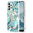 Handyhülle Silikon Hülle Gummi Schutzhülle Flexible Modisch Muster mit Fingerring Ständer Y01B für Samsung Galaxy A13 4G Minzgrün