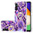 Handyhülle Silikon Hülle Gummi Schutzhülle Flexible Modisch Muster mit Fingerring Ständer Y01B für Samsung Galaxy A13 5G Violett