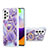 Handyhülle Silikon Hülle Gummi Schutzhülle Flexible Modisch Muster mit Fingerring Ständer Y01B für Samsung Galaxy A52 5G Violett