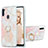 Handyhülle Silikon Hülle Gummi Schutzhülle Flexible Modisch Muster mit Fingerring Ständer Y01B für Samsung Galaxy M11 Rosa