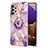 Handyhülle Silikon Hülle Gummi Schutzhülle Flexible Modisch Muster mit Fingerring Ständer Y01B für Samsung Galaxy M32 5G
