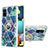 Handyhülle Silikon Hülle Gummi Schutzhülle Flexible Modisch Muster mit Fingerring Ständer Y01B für Samsung Galaxy M40S Nachtgrün