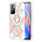 Handyhülle Silikon Hülle Gummi Schutzhülle Flexible Modisch Muster mit Fingerring Ständer Y01B für Xiaomi Redmi Note 11 5G Rosa