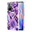 Handyhülle Silikon Hülle Gummi Schutzhülle Flexible Modisch Muster mit Fingerring Ständer Y01B für Xiaomi Redmi Note 11 5G Violett