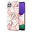 Handyhülle Silikon Hülle Gummi Schutzhülle Flexible Modisch Muster mit Fingerring Ständer Y02B für Samsung Galaxy A22 5G