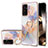 Handyhülle Silikon Hülle Gummi Schutzhülle Flexible Modisch Muster mit Fingerring Ständer Y03B für Samsung Galaxy A15 4G Helles Lila