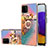 Handyhülle Silikon Hülle Gummi Schutzhülle Flexible Modisch Muster mit Fingerring Ständer Y03B für Samsung Galaxy A22 4G Plusfarbig
