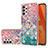 Handyhülle Silikon Hülle Gummi Schutzhülle Flexible Modisch Muster mit Fingerring Ständer Y03B für Samsung Galaxy A32 4G Bunt