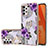 Handyhülle Silikon Hülle Gummi Schutzhülle Flexible Modisch Muster mit Fingerring Ständer Y03B für Samsung Galaxy A32 4G Violett