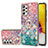 Handyhülle Silikon Hülle Gummi Schutzhülle Flexible Modisch Muster mit Fingerring Ständer Y03B für Samsung Galaxy A72 4G Bunt