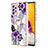 Handyhülle Silikon Hülle Gummi Schutzhülle Flexible Modisch Muster mit Fingerring Ständer Y03B für Samsung Galaxy A73 5G Violett