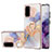 Handyhülle Silikon Hülle Gummi Schutzhülle Flexible Modisch Muster mit Fingerring Ständer Y03B für Samsung Galaxy S20 5G Helles Lila