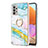 Handyhülle Silikon Hülle Gummi Schutzhülle Flexible Modisch Muster mit Fingerring Ständer Y05B für Samsung Galaxy A32 5G