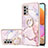 Handyhülle Silikon Hülle Gummi Schutzhülle Flexible Modisch Muster mit Fingerring Ständer Y05B für Samsung Galaxy A32 5G Rosa