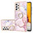 Handyhülle Silikon Hülle Gummi Schutzhülle Flexible Modisch Muster mit Fingerring Ständer Y05B für Samsung Galaxy A72 4G Rosa