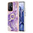 Handyhülle Silikon Hülle Gummi Schutzhülle Flexible Modisch Muster mit Fingerring Ständer Y05B für Xiaomi Mi 11T 5G Violett