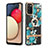 Handyhülle Silikon Hülle Gummi Schutzhülle Flexible Modisch Muster mit Fingerring Ständer Y06B für Samsung Galaxy A03s Cyan