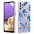 Handyhülle Silikon Hülle Gummi Schutzhülle Flexible Modisch Muster mit Fingerring Ständer Y06B für Samsung Galaxy A13 4G Blau