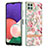 Handyhülle Silikon Hülle Gummi Schutzhülle Flexible Modisch Muster mit Fingerring Ständer Y06B für Samsung Galaxy A22s 5G Rosa