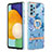 Handyhülle Silikon Hülle Gummi Schutzhülle Flexible Modisch Muster mit Fingerring Ständer Y06B für Samsung Galaxy A52 4G Blau