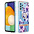 Handyhülle Silikon Hülle Gummi Schutzhülle Flexible Modisch Muster mit Fingerring Ständer Y06B für Samsung Galaxy A52 4G Violett