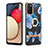 Handyhülle Silikon Hülle Gummi Schutzhülle Flexible Modisch Muster mit Fingerring Ständer Y06B für Samsung Galaxy F02S SM-E025F