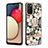 Handyhülle Silikon Hülle Gummi Schutzhülle Flexible Modisch Muster mit Fingerring Ständer Y06B für Samsung Galaxy F02S SM-E025F Weiß