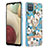 Handyhülle Silikon Hülle Gummi Schutzhülle Flexible Modisch Muster mit Fingerring Ständer Y06B für Samsung Galaxy M12 Weiß