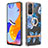 Handyhülle Silikon Hülle Gummi Schutzhülle Flexible Modisch Muster mit Fingerring Ständer Y06B für Xiaomi Redmi Note 11 Pro 5G Blau