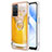 Handyhülle Silikon Hülle Gummi Schutzhülle Flexible Modisch Muster mit Fingerring Ständer YB2 für Oppo A55 5G Gelb