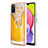 Handyhülle Silikon Hülle Gummi Schutzhülle Flexible Modisch Muster mit Fingerring Ständer YB2 für Samsung Galaxy A03s Gelb