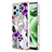 Handyhülle Silikon Hülle Gummi Schutzhülle Flexible Modisch Muster mit Fingerring Ständer YB3 für Xiaomi Redmi Note 12 5G Violett