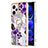 Handyhülle Silikon Hülle Gummi Schutzhülle Flexible Modisch Muster mit Fingerring Ständer YB3 für Xiaomi Redmi Note 12 Explorer Violett