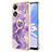 Handyhülle Silikon Hülle Gummi Schutzhülle Flexible Modisch Muster mit Fingerring Ständer YB5 für Oppo A78 5G Violett