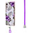 Handyhülle Silikon Hülle Gummi Schutzhülle Flexible Modisch Muster mit Schlüsselband Lanyard Y01B für LG Velvet 5G Violett