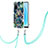 Handyhülle Silikon Hülle Gummi Schutzhülle Flexible Modisch Muster mit Schlüsselband Lanyard Y01B für Oppo A56 5G